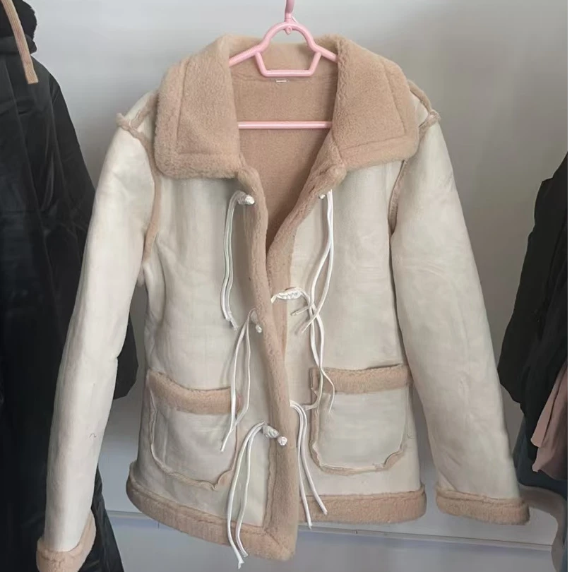 女士皮毛一体外套机车服（掉毛）
