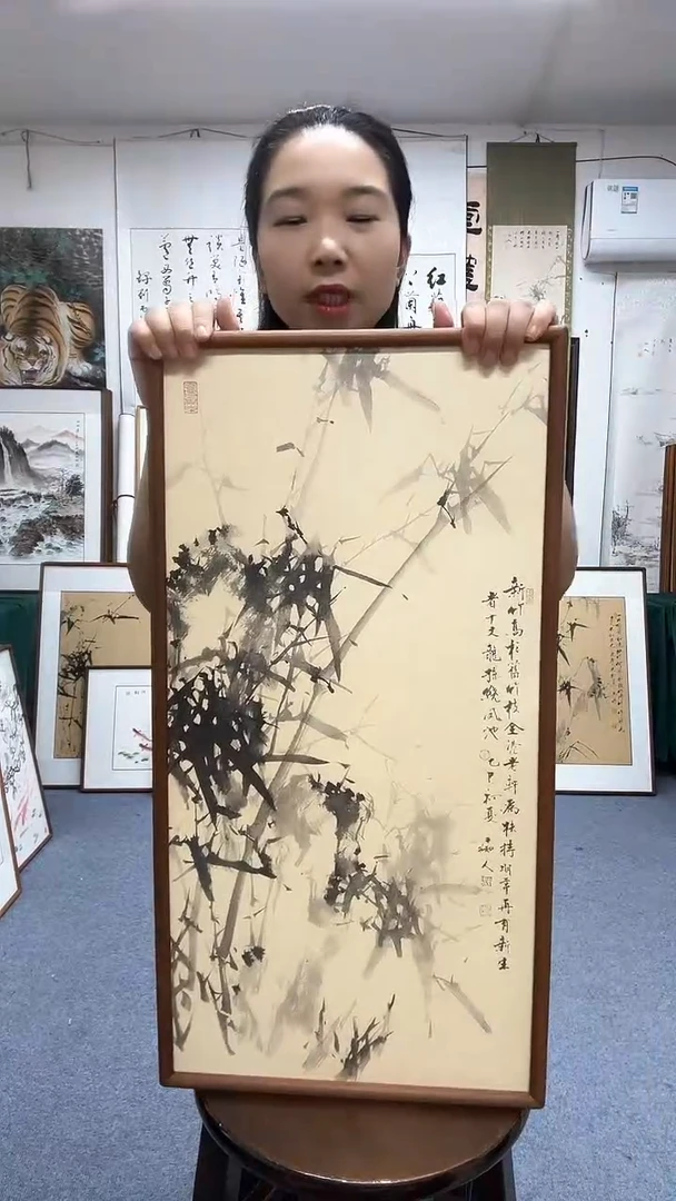 国画35*68实木画框顺丰包邮手绘