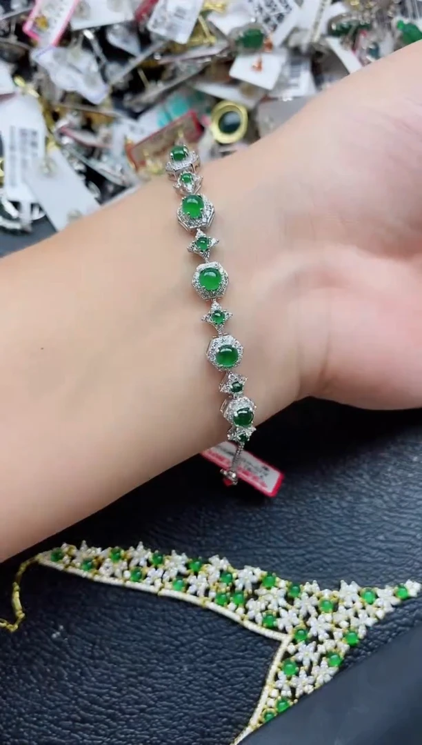 银S925镶嵌戒指翡翠1