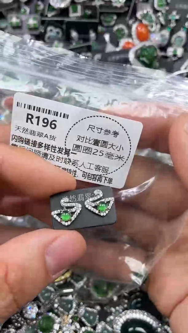 颈饰未镶嵌翡翠R196耳钉