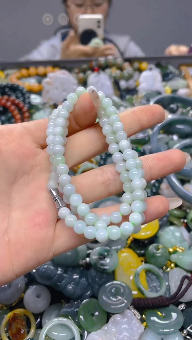 颈饰未镶嵌翡翠5MM/ N /翡翠A货，一件也是批发价