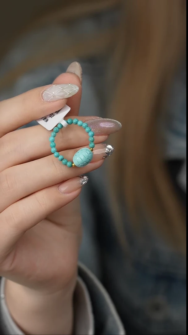 【闪购商品】绿松石戒圈18K金镶嵌R08（多样性发一件）