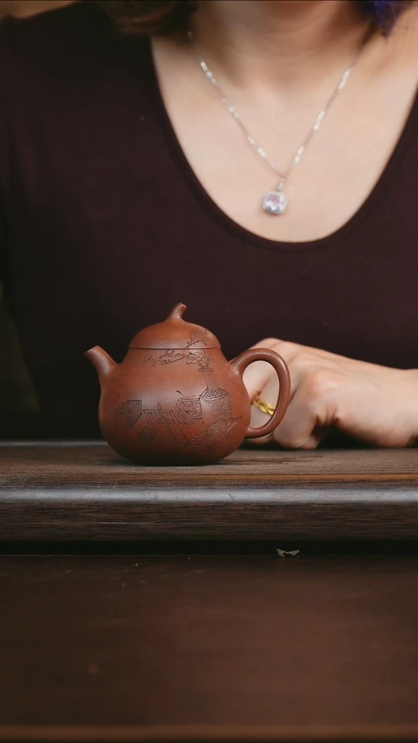 茶壶紫砂艺品紫砂 精选中槽清 茄瓜