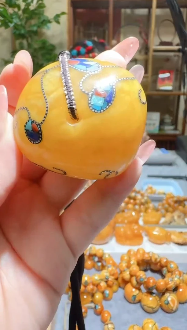 蜜蜡颈饰未镶嵌7398天然蜜蜡珠宝奇石全都保真