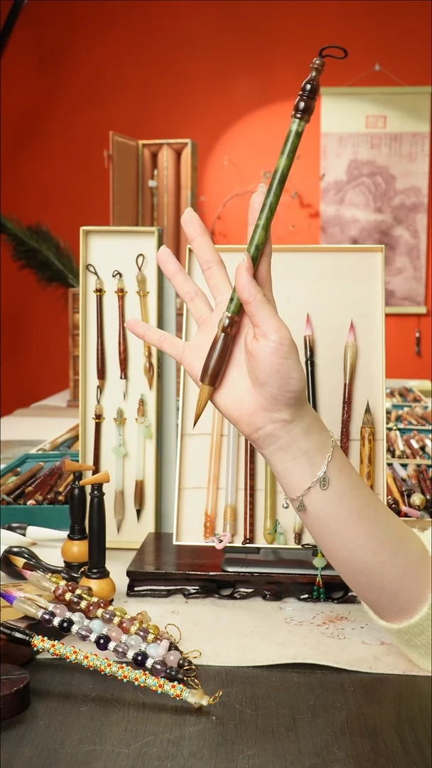 51号闪孤品高货毛笔链接 清水试笔 蘸墨不退