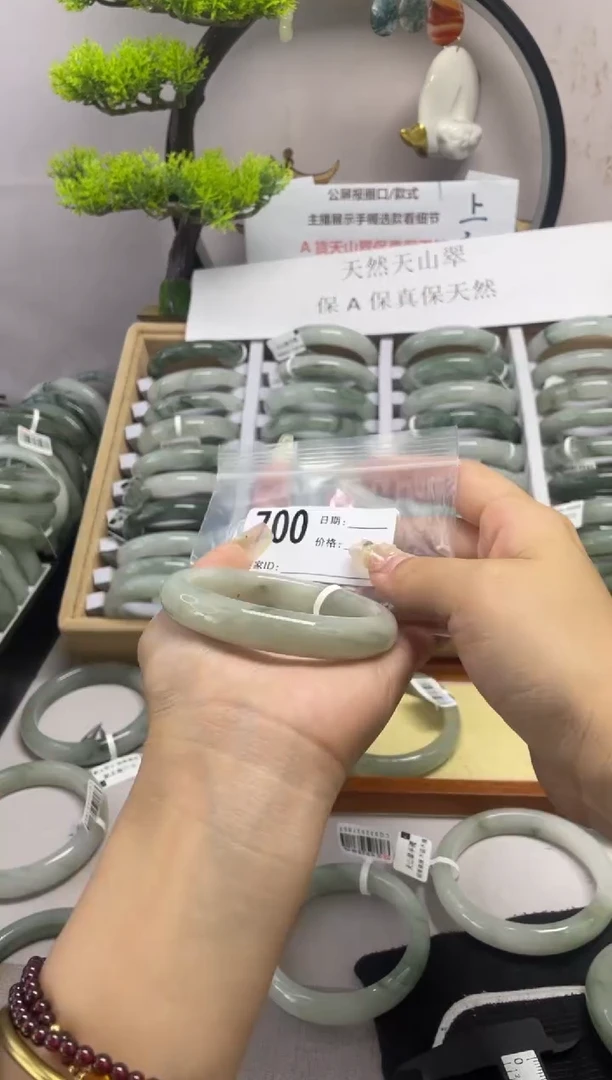 石英质玉（天山翠）手镯未镶嵌700