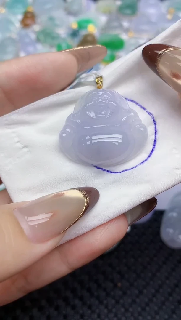 颈饰18K金镶嵌翡翠10   天然翡翠A货  百元以上9米证书费自理