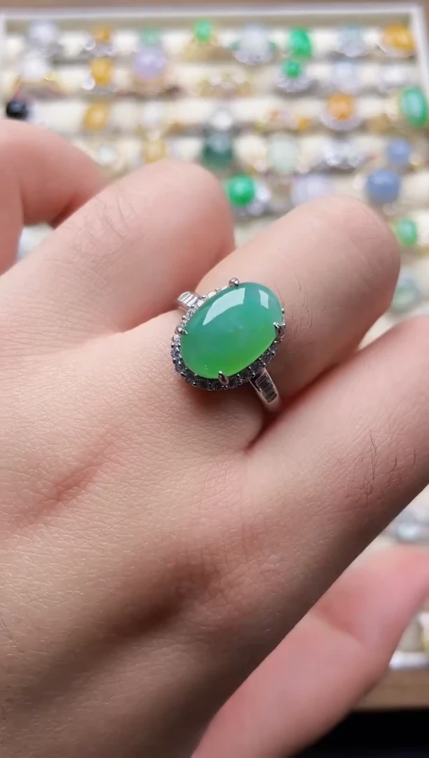 银S925镶嵌戒指翡翠87