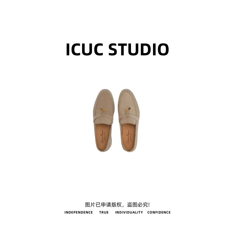 ICUC STUDIO-【羊皮老钱风单鞋】时尚百搭圆头乐福鞋76537