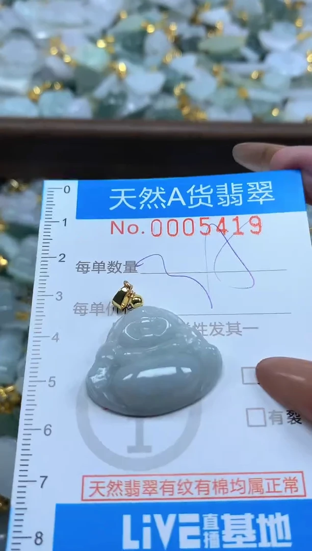 颈饰未镶嵌翡翠净货挂件-5419