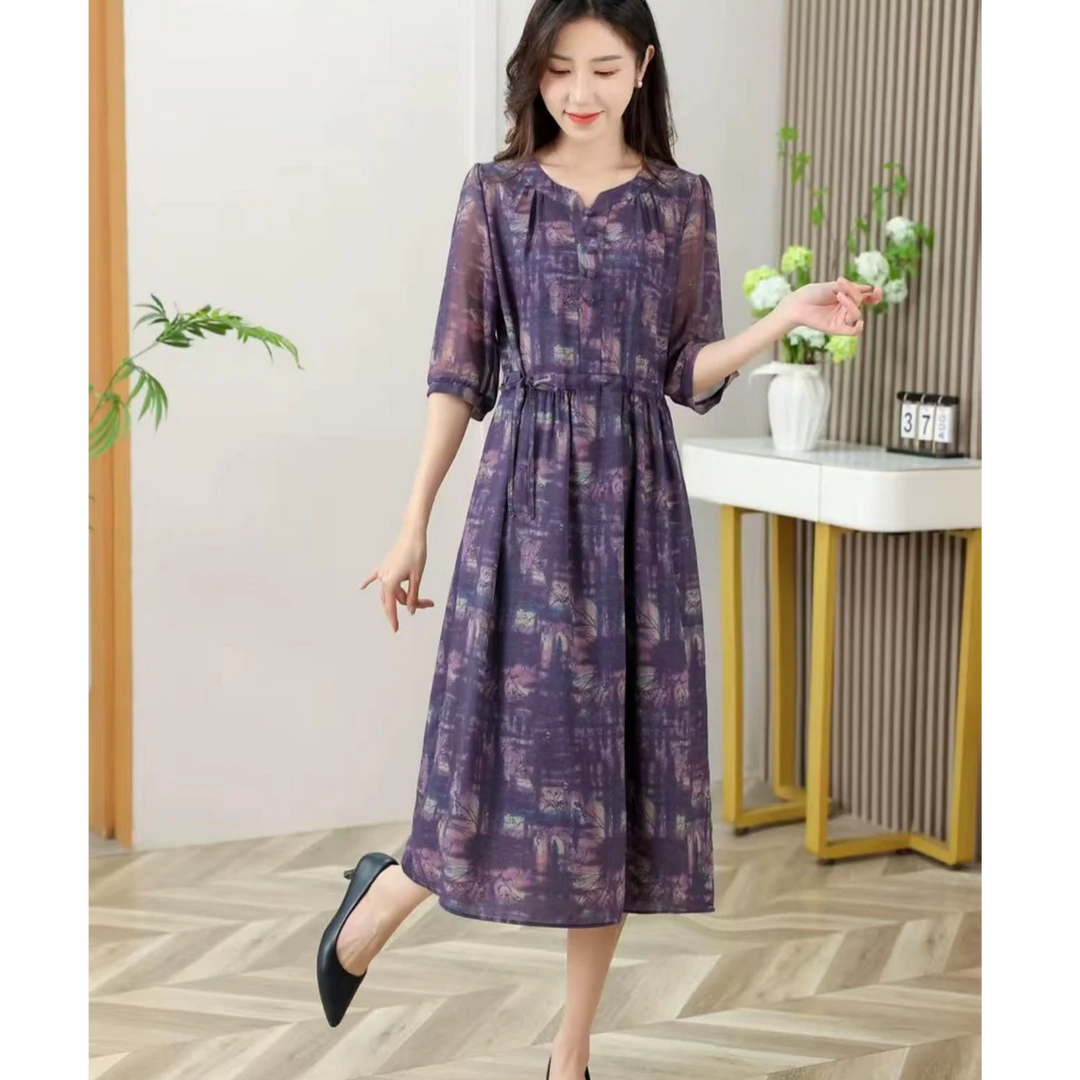 M1782女装连衣裙气质时尚休闲百搭中长款裙子