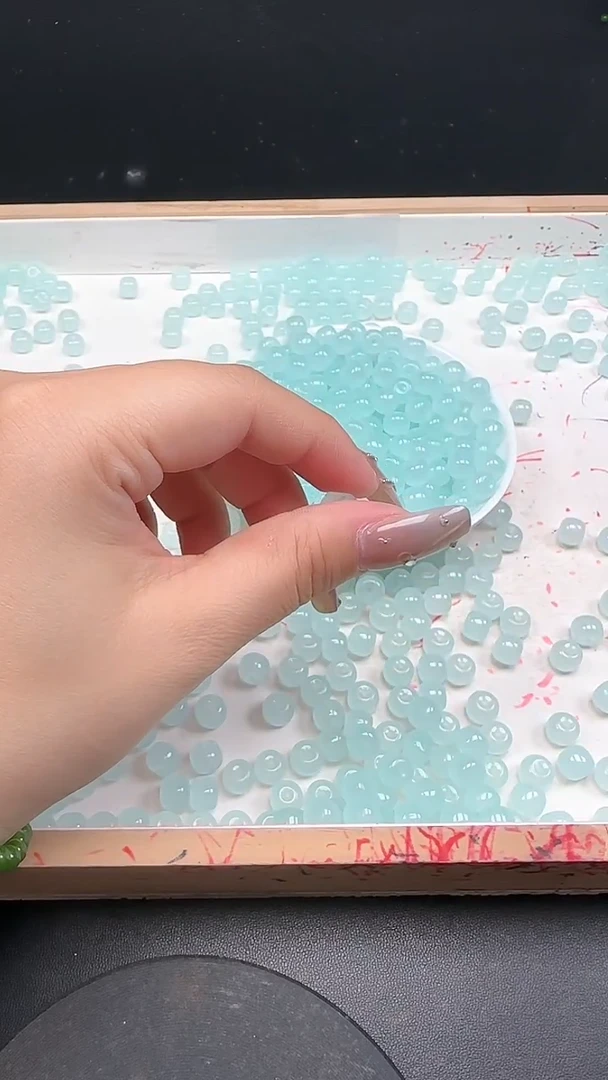 未镶嵌珠宝半成品碧玺湖水蓝N432卡6*8MM 15颗