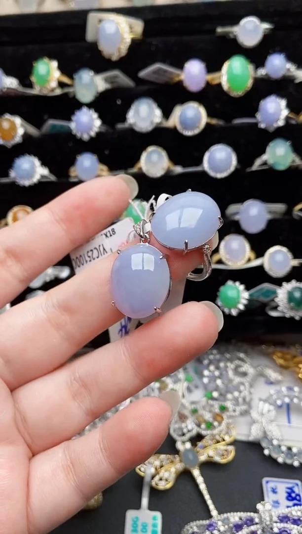 颈饰银S925镶嵌翡翠1548