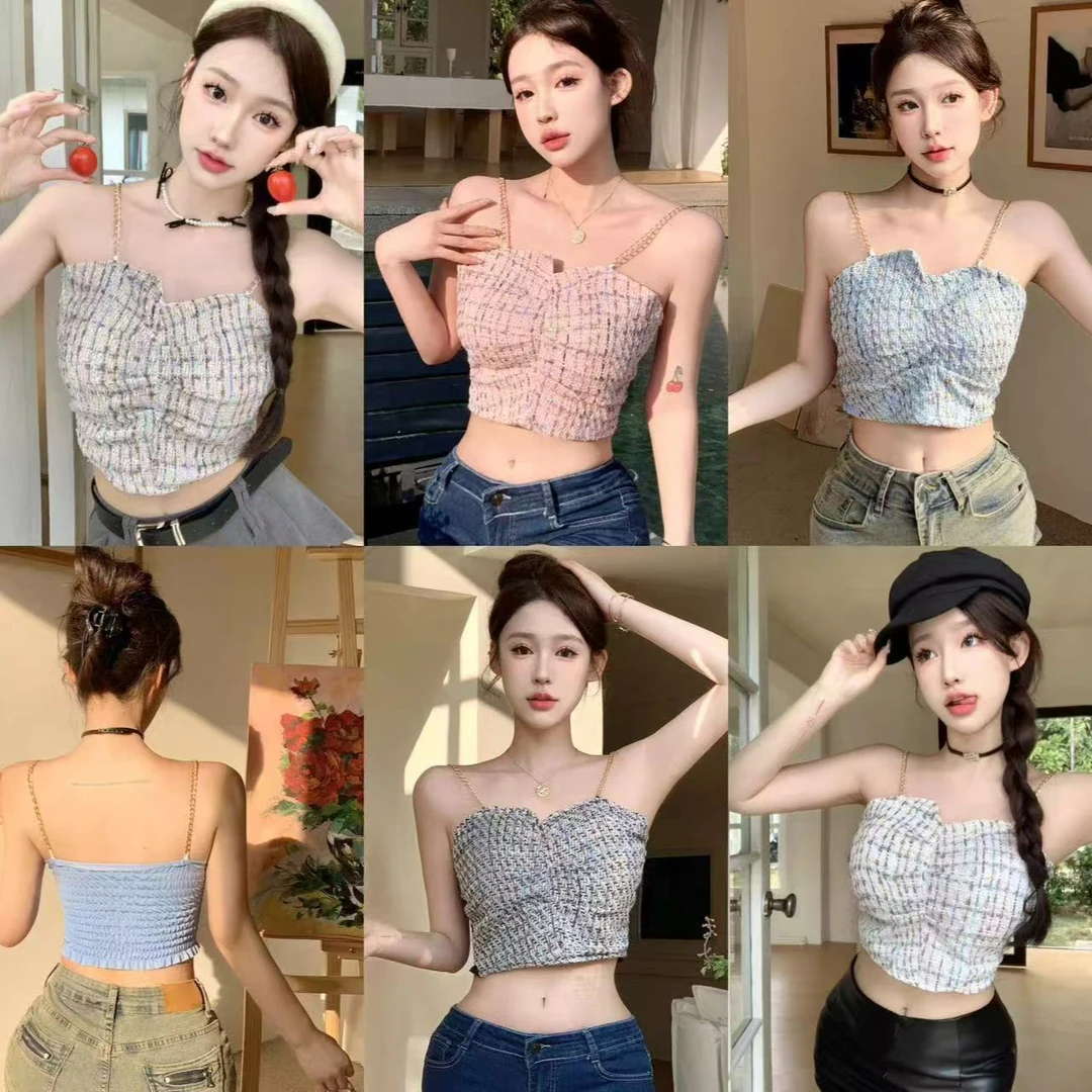 辣妹性感热辣小众印花不规则新款春夏上衣（No退No换）