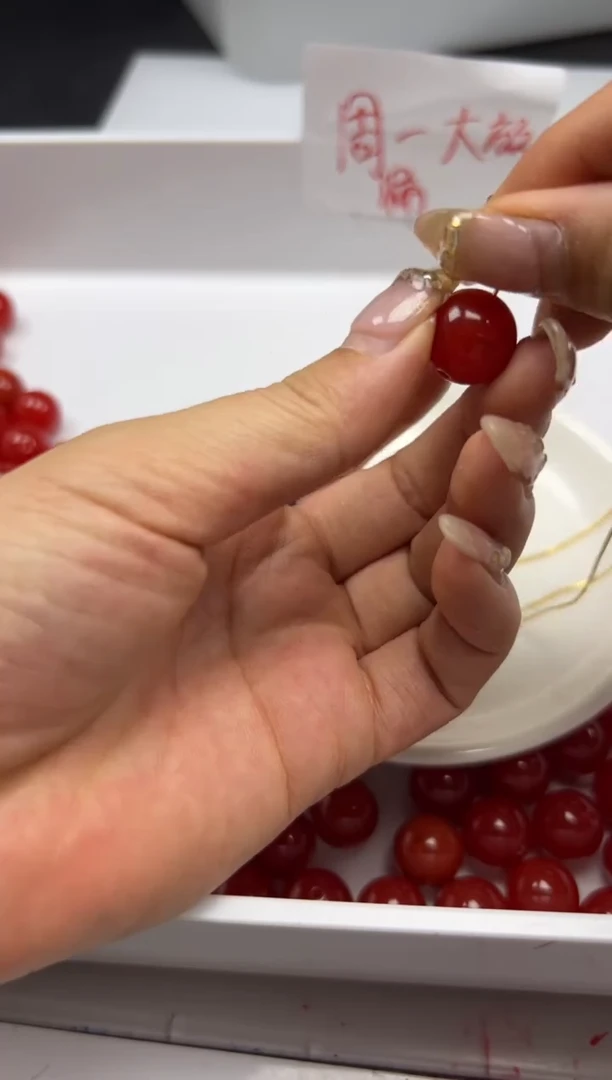 南红玛瑙未镶嵌颈饰w2351满肉南红14mm*4颗