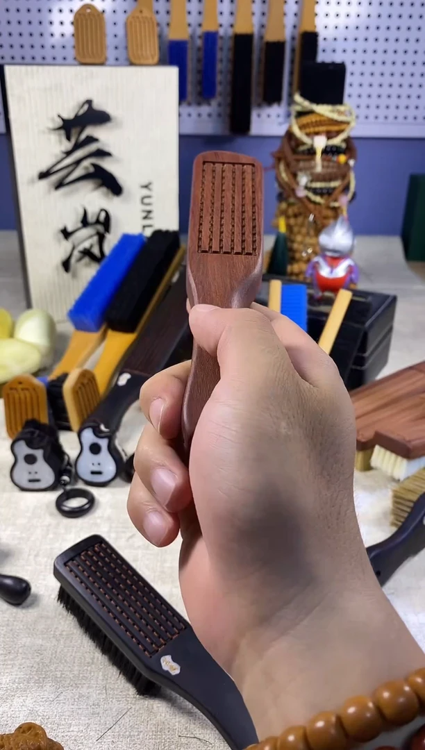 云岚金星紫檀手工绑线大鳗鱼黑鬃刷