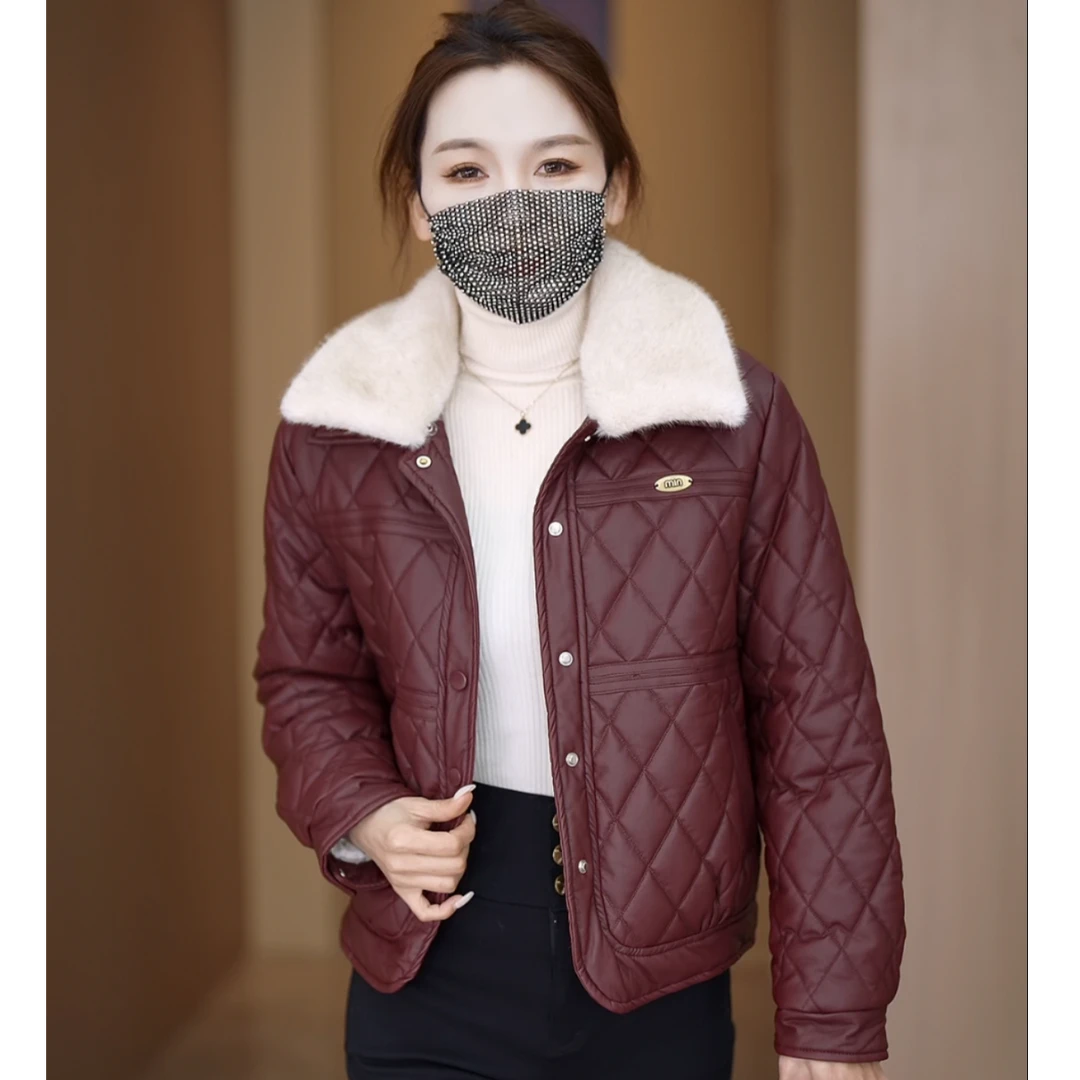 宽松型加绒加厚短款复古港风皮衣拉链厚款轻职洗8883