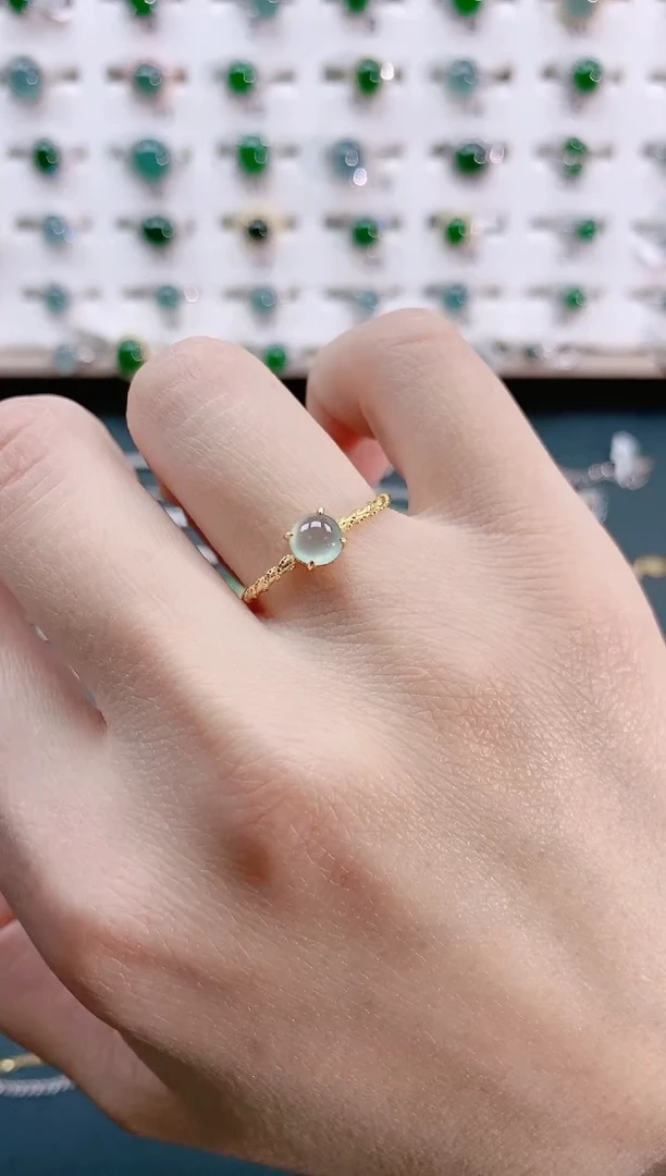 【闪购商品】翡翠戒指银S925镶嵌天然翡翠