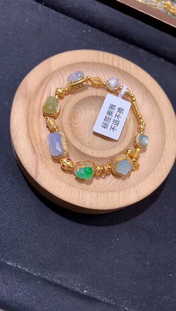 银S925镶嵌手串翡翠手串