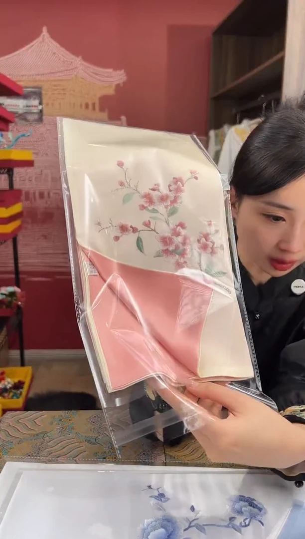 【闪购商品】刺绣苏绣100桑蚕丝丝巾