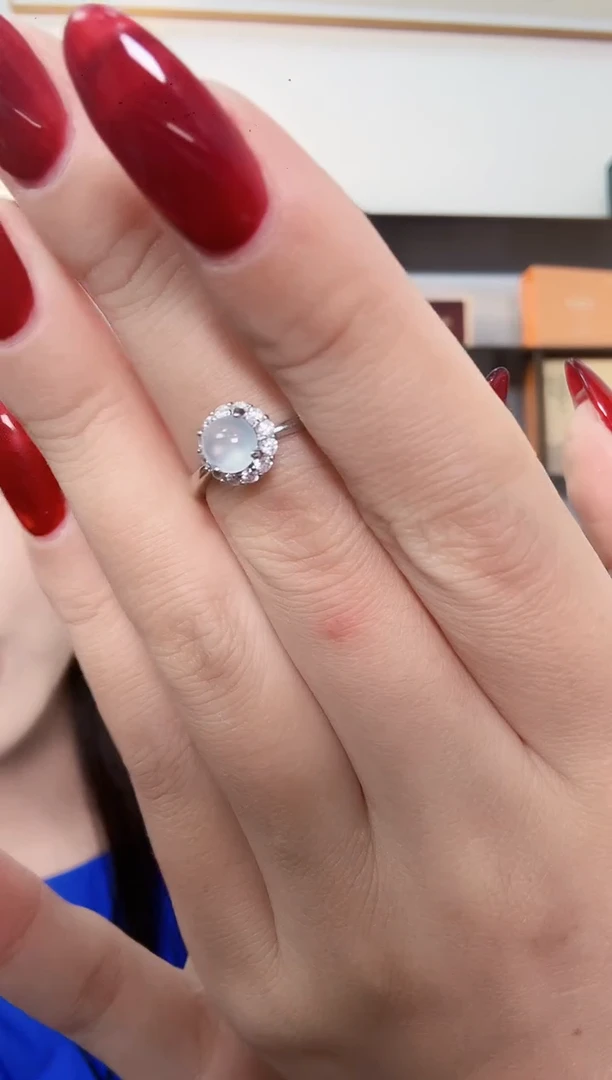 银S925镶嵌戒指翡翠戒指