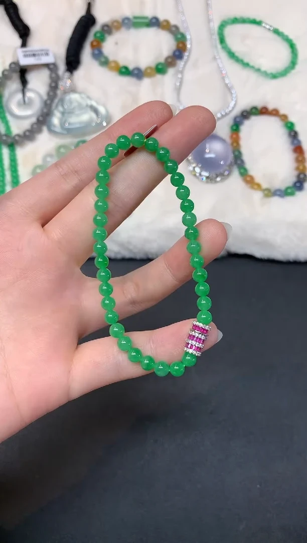 未镶嵌手串翡翠W407|28000