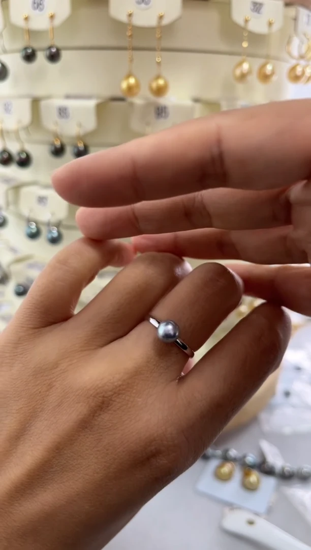 【闪购商品】海水珍珠戒指银S925镶嵌6-7mm