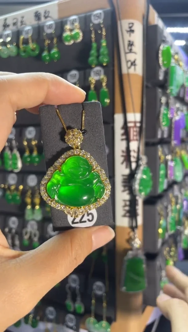 翡翠银S925镶嵌颈饰225...