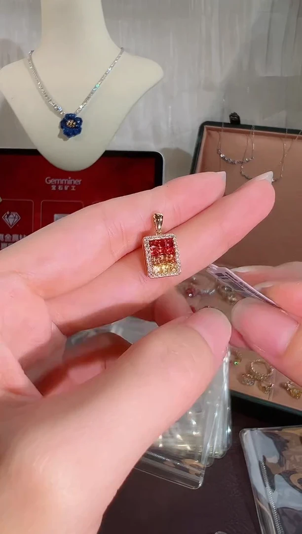 颈饰彩色蓝宝石18K金镶嵌BN5429#-Y#29