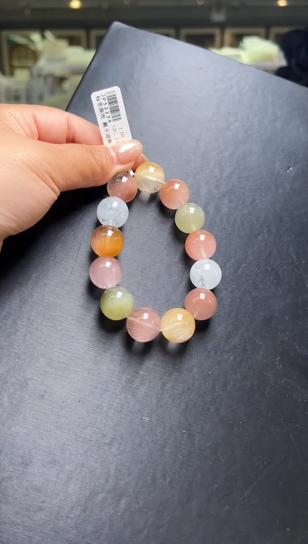 水晶手串未镶嵌彩兔毛手串15m+ JP52239