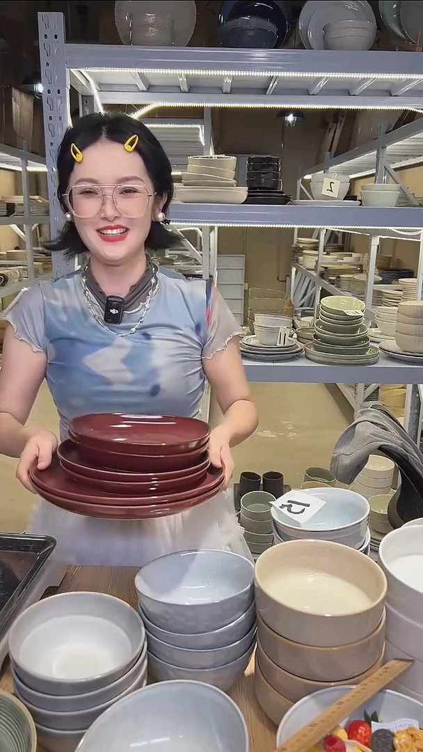 瓷127外贸尾货高温釉下彩陶瓷餐具默认微瑕