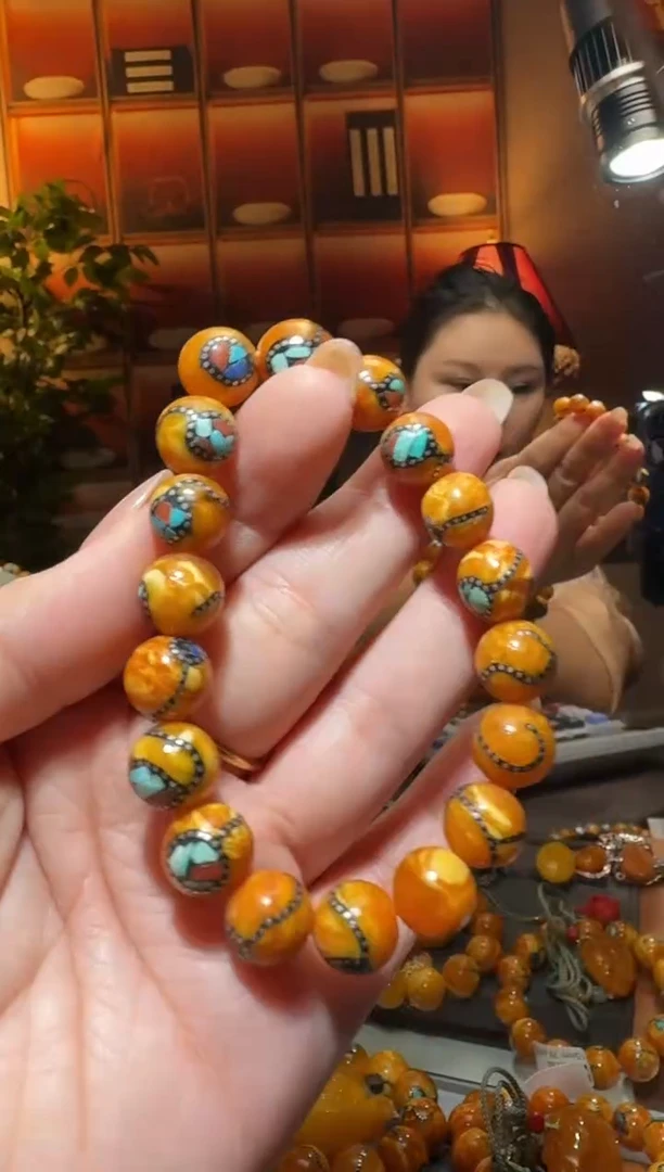 蜜蜡颈饰未镶嵌2天然蜜蜡珠宝奇石全都保真