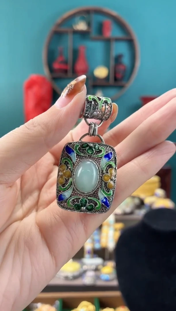 佛***兔非遗手工花丝镶嵌吊坠