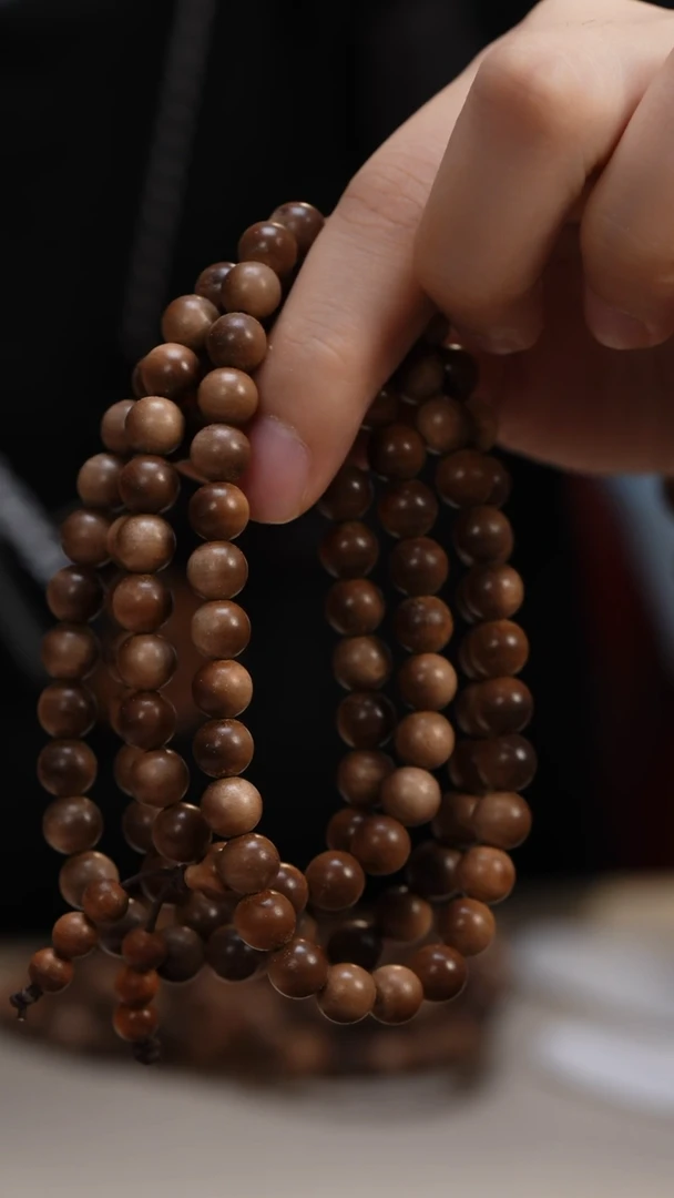 檀香木手串/手链勿**安老山檀香0.8圆珠多圈108颗