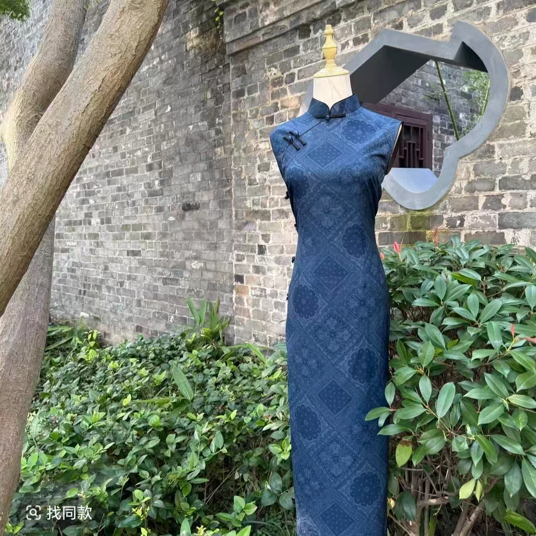 【蓝染岁华】2025新款复古百搭优雅大方日常淑女旗袍