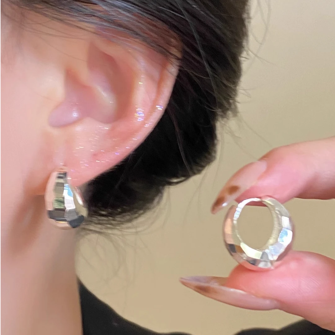 S925耳饰 【水滴耳环】水滴耳环爆款高级感法式小众轻奢素圈