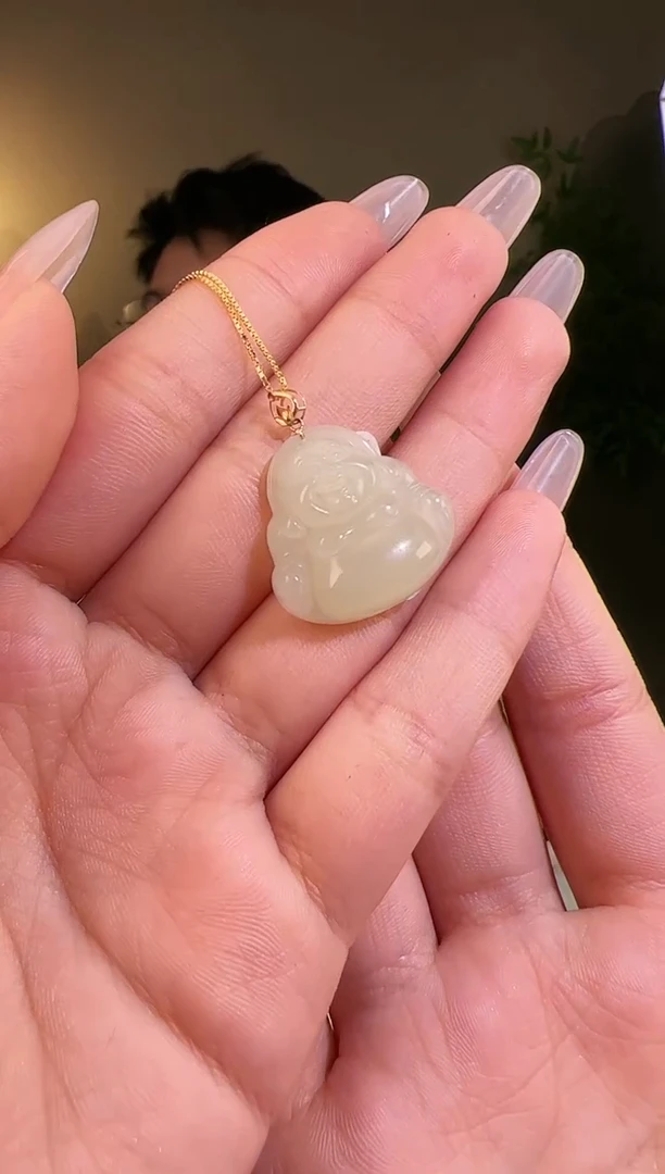 【闪购商品】和田玉颈饰18K金镶嵌佛公多样性发