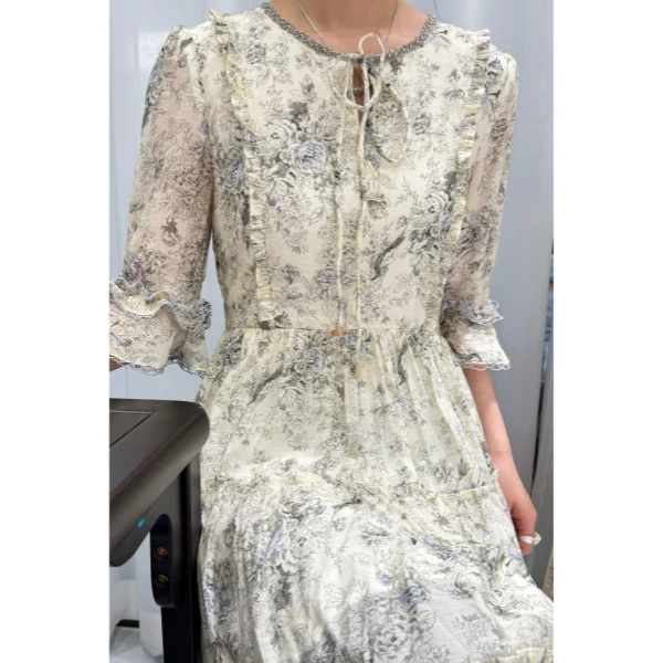 夏季上新~精致花卉设计感连衣裙 L5607