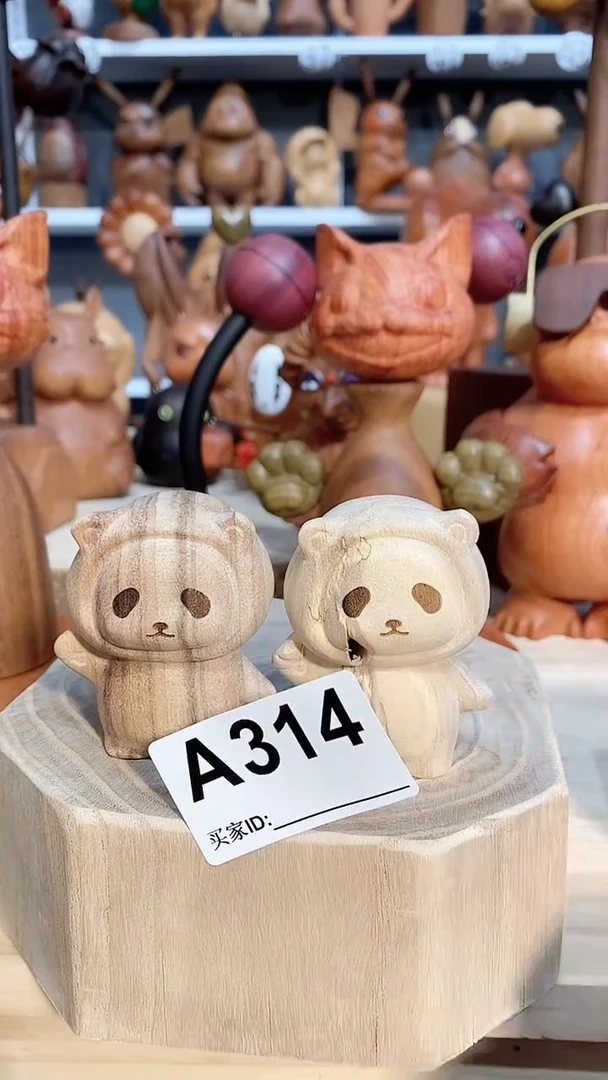 【闪购商品】木木雕摆件可爱卡通