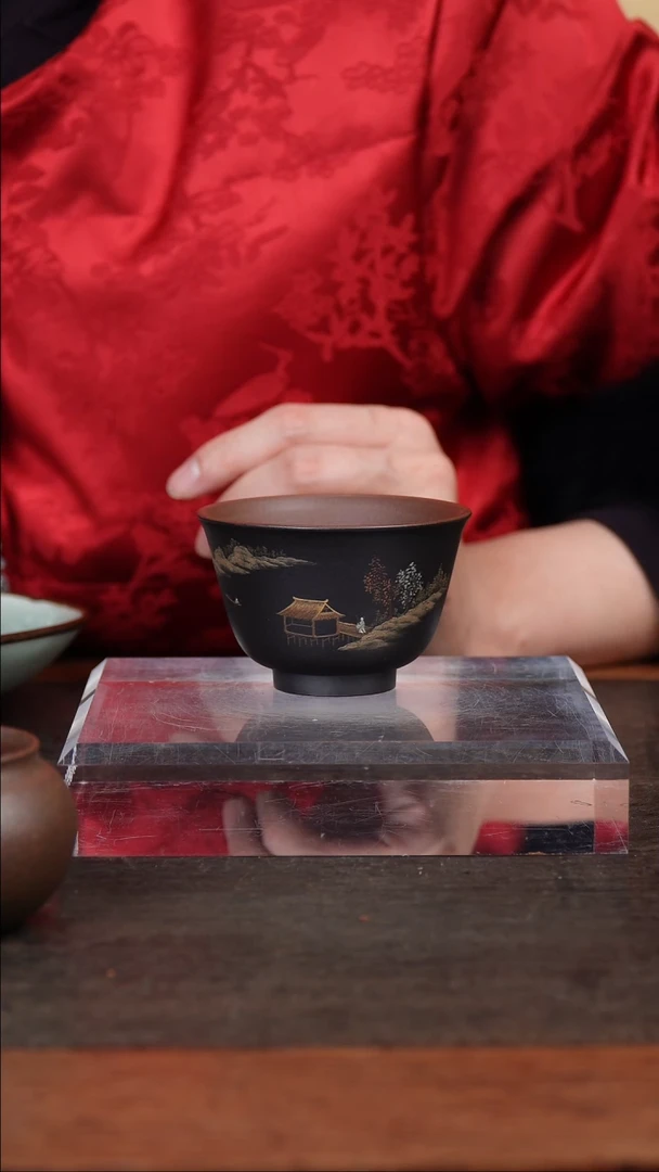 【闪购商品】紫砂茶壶泥绘杯泥绘杯