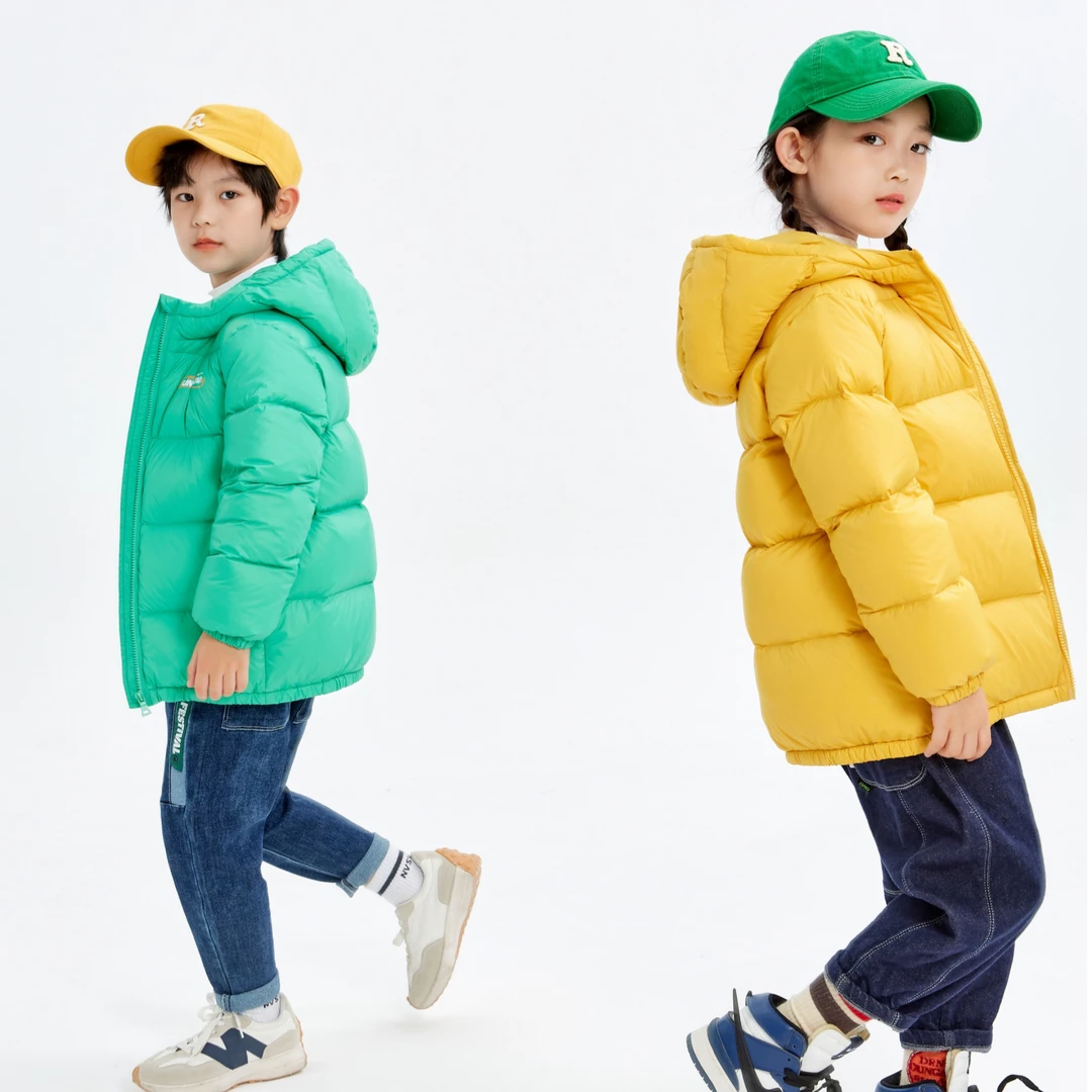 儿童户外运动服女童男童洋气时尚大童连帽保暖冬季49802