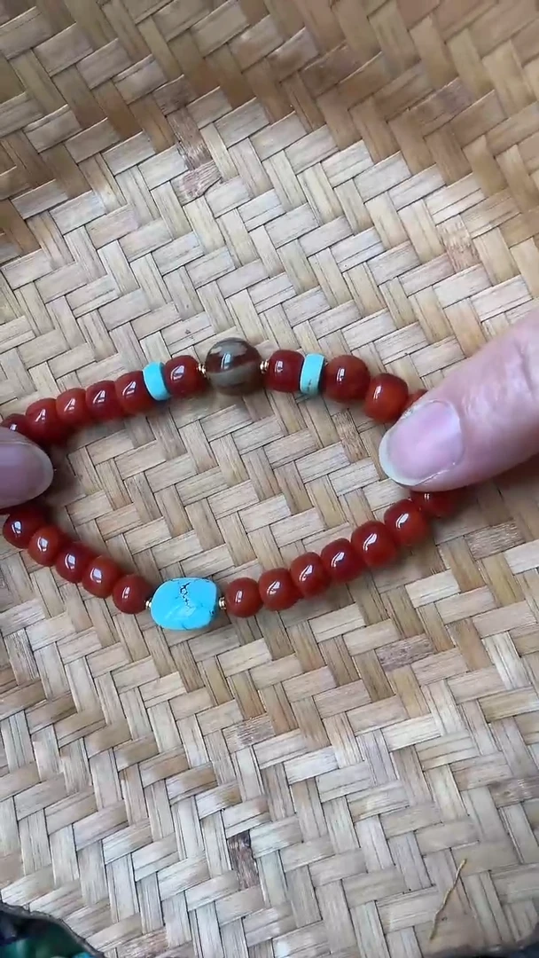 【闪购商品】南红玛瑙手串未镶嵌会游泳的专拍星月手串