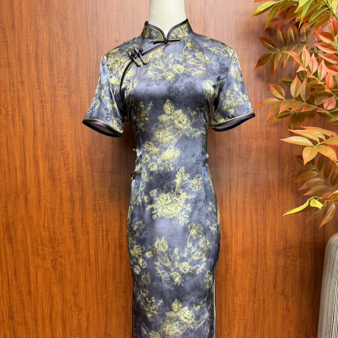 【紫藤花开】2025年新中式夏季新款复古百搭日常淑女旗袍