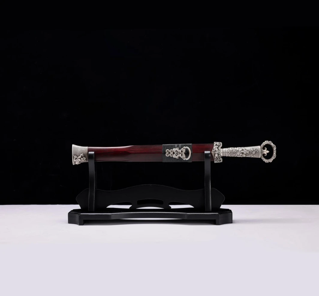 蒋氏-紫檀木陨铁环首剑（天成） 未开刃 龙泉宝剑锻造技艺