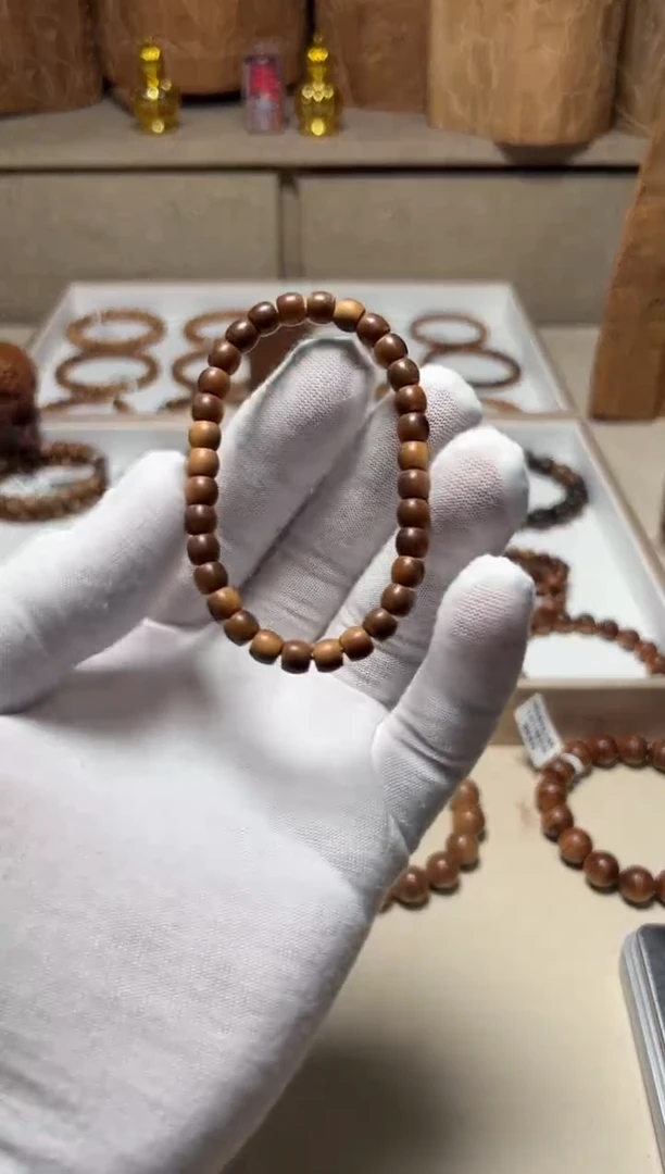 檀香木手串/手链横纹黑肉5x6直切单圈