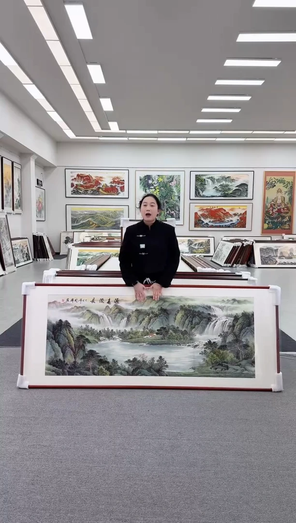 国画手绘  219*88   源远流长