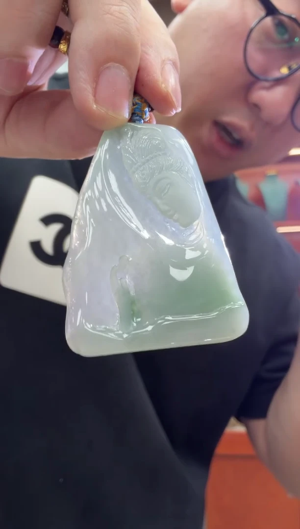 未镶嵌挂件翡翠A货翡翠孤品国雕谢林工