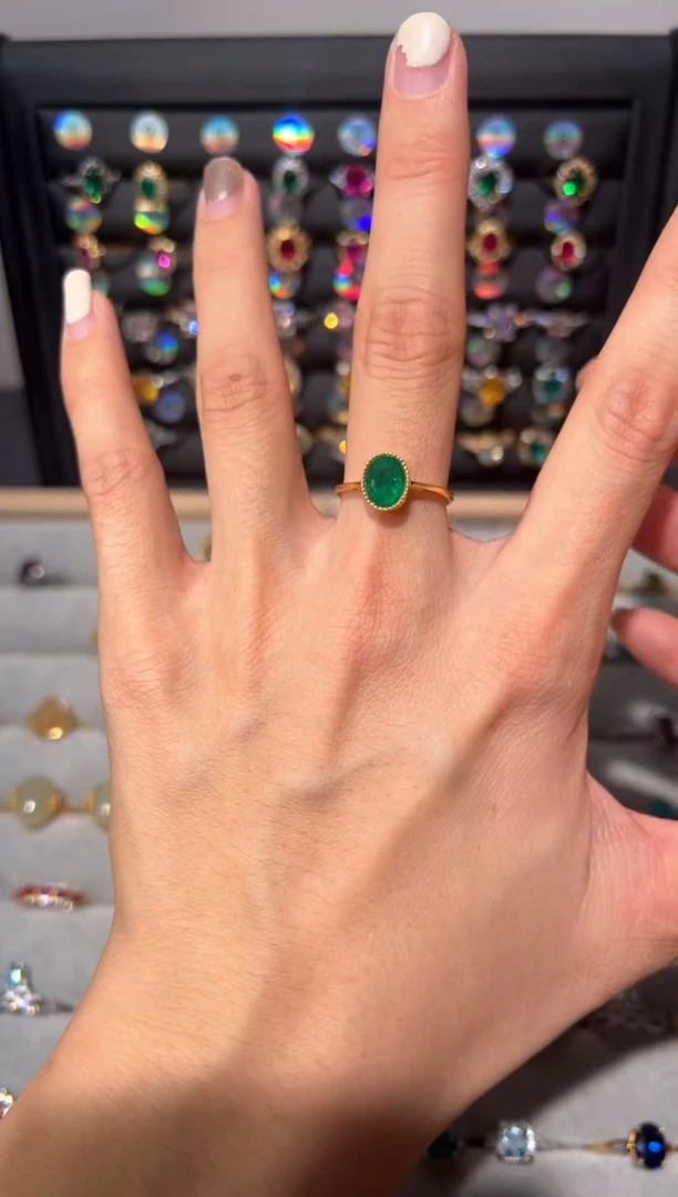 【闪购商品】祖母绿戒指银S925镶嵌000000