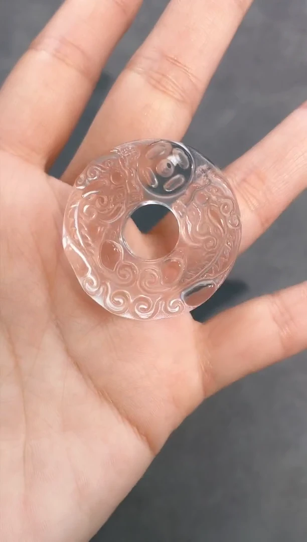 【闪购商品】水晶颈饰未镶嵌白水晶双貔貅平安扣吊坠