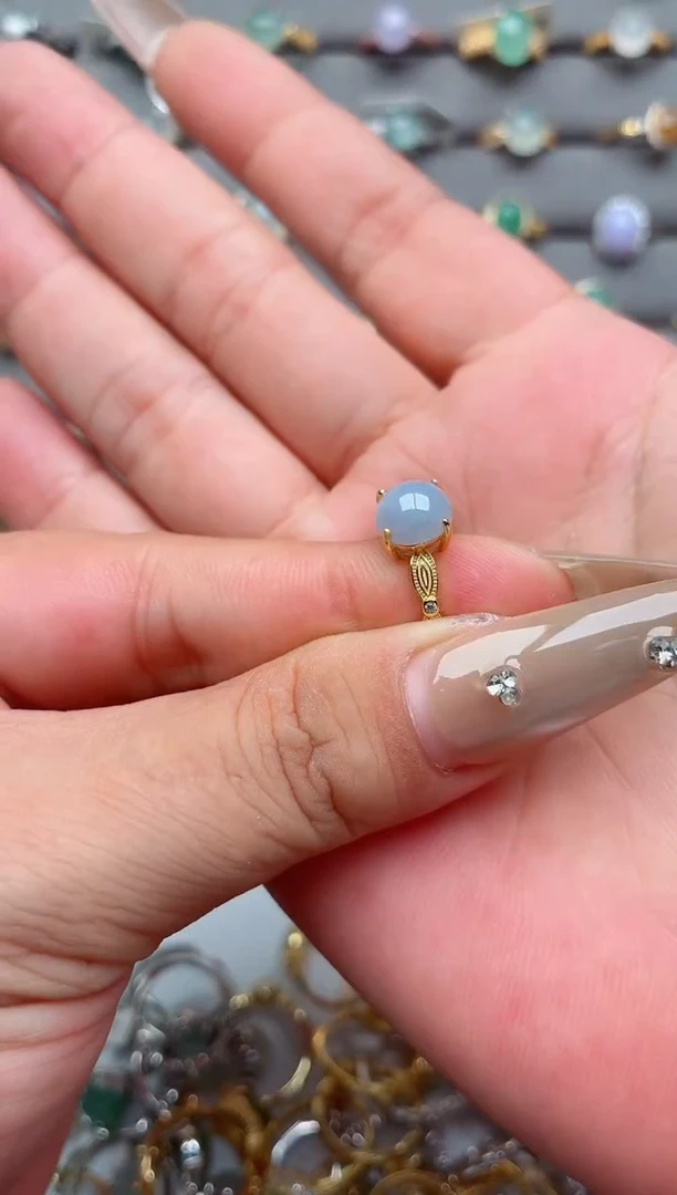 银S925镶嵌戒指翡翠.